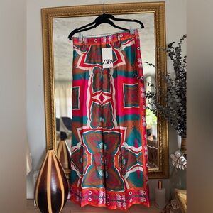 NWT Zara Multicolor Geometric Cropped Pants